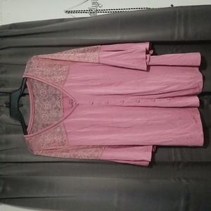 Torrid pink lace blouse